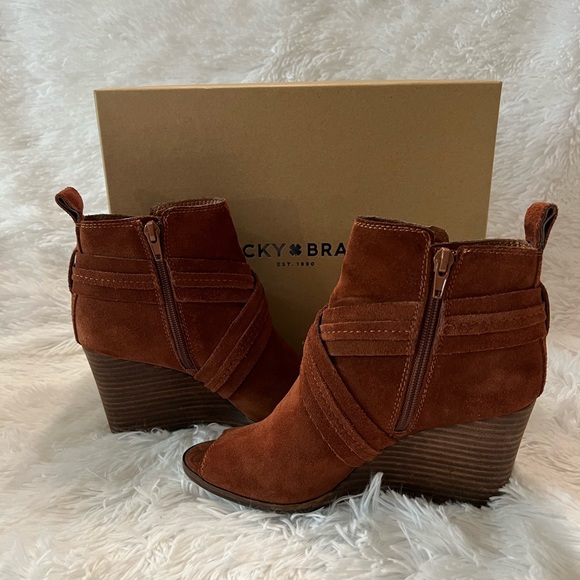 Lucky Brand Livey Peep Toe Booties - Picture 2 of 9